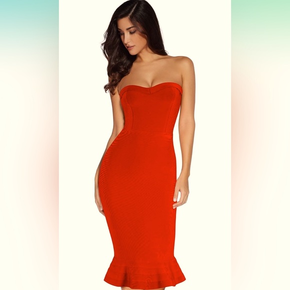 💋 NWT Venus Jessica Rabbit “hold you in” tech bodycon strapless dress Xl RARE - Picture 12 of 16